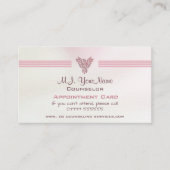 Adviseur, zalm roze satijn effect afsprakenkaartje (Voorkant)