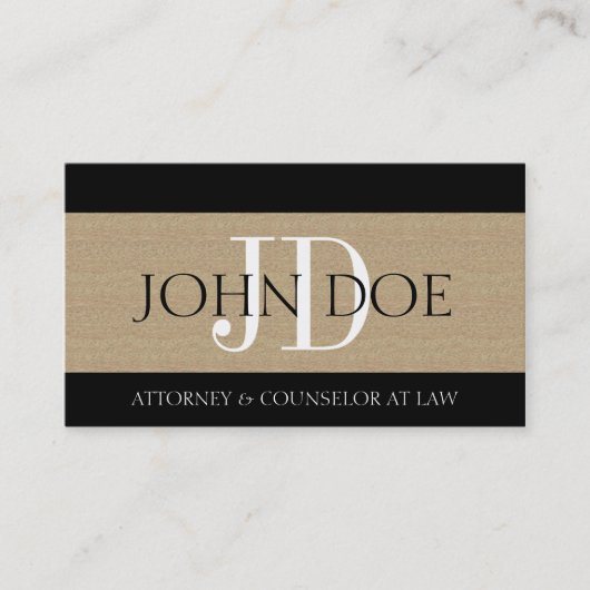Advocaat advocatenkantoor Monogram getextureerd Ta Visitekaartje (Voorkant)