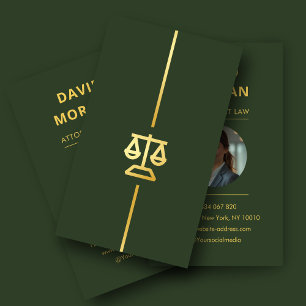 Advocaat Attorney at Law Gouden Schaal Strepen fot Visitekaartje