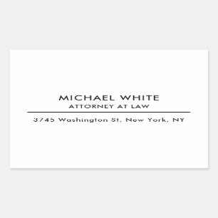 Advocaat bij de minimalistische professional rechthoekige sticker