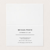 Advocaat bij de minimalistische professional visitekaartjes (Buitenkant ongevouwen)