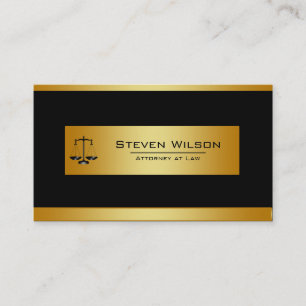 Advocaat bij Law Black and Gold juridische schaal Visitekaartje