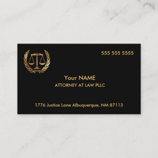 Advocaat bij Law Black and Gold Visitekaartje