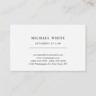 Advocaat bij Law Linen Minimalist Classical Pro Visitekaartje