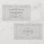 Advocaat bij Law Linnen Textuur  Frame Visitekaartje (Voorkant / Achterkant)
