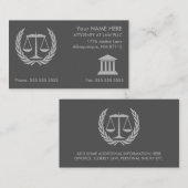 Advocaat bij Law Modern Grey Visitekaartje (Voorkant / Achterkant)