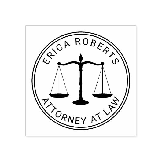 Advocaat bij Law Scale of Justice Law Kantoor Rubberstempel (Afrduk)
