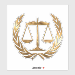 Advocaat bij Law Scales of Justice Gold Sticker
