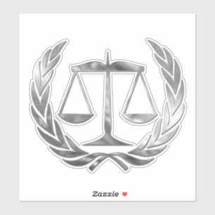 Advocaat bij Law Scales of Justice Silver Sticker