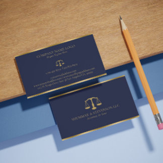 Advocaat bij Law-Simple Gold Scale & Border on Blu Visitekaartje