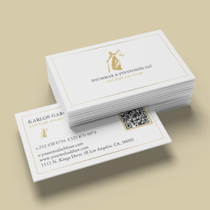Advocaat - Eenvoudig Goud Dame Justitia & Rand Visitekaartje