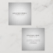 Advocaat Elegant Silver Luxury Vierkante Visitekaartje (Voorkant / Achterkant)