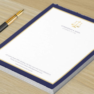 Advocaat elegante logo van de schalen van de gerec notitieblok