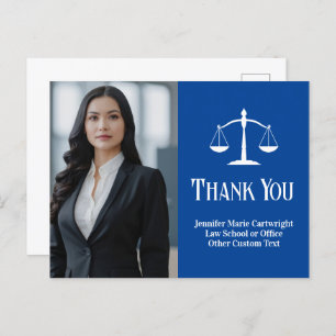 Advocaat Foto Schalen van Justice Blue Dank u Briefkaart