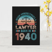 Advocaat geboren in 1940 80th Birthday Law Gift At Kaart (Gele Bloem)