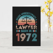 Advocaat geboren in 1972 50th Birthday Law Gift At Kaart (Gele Bloem)