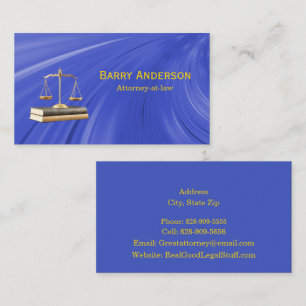 Advocaat gerechtigheidsschaal - Boeken blauw en go Visitekaartje