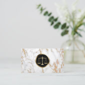 Advocaat Gold Scale Logo Trendy Marble Visitekaartje (Staand voorkant)