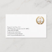 advocaat in rechte | Recht van Justitie Afsprakenkaartje (Achterkant)