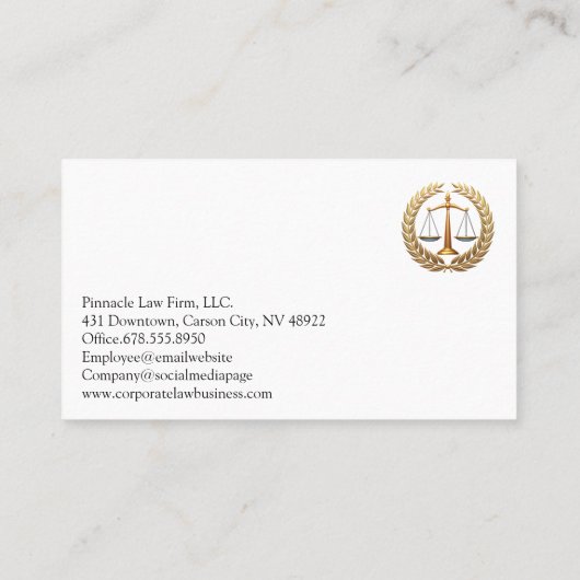 advocaat in rechte | Recht van Justitie Afsprakenkaartje (Achterkant)