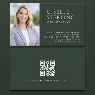 Advocaat Juridisch QR-code Groen Visitekaartje