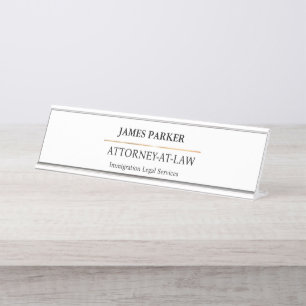 Advocaat Jurist Classy Wit Bureau Naambordje