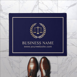 Advocaat Kantoor Modern Navy & Gold Deurmat