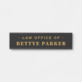 advocaat Law | Kantoor Zwart Goud Deurbordje (Voorkant)