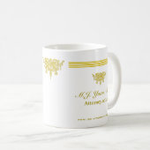 Advocaat luxe strepen en goud Justice embleem Koffiemok (Voorkant rechts)