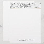 Advocaat Modern Marble Stone Texture Persoonlijk Briefhoofd (Voorkant / Achterkant)