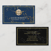 Advocaat Modern Navy & Gold Marble Visitekaartje (Voorkant / Achterkant)