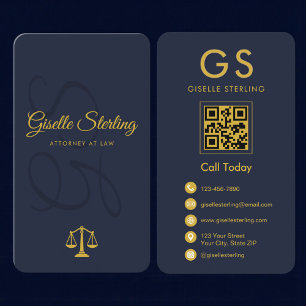 Advocaat Navy Blue Goud Visitekaartje