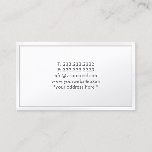 Advocaat Plain White Border Minimaal Visitekaartje (Achterkant)