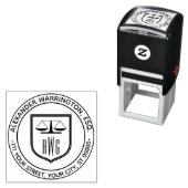 Advocaat Schalen van Justitie #3NS Law Shield Naam Zelfinktende Stempel (In situ)
