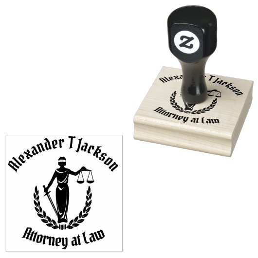 Advocaat Schalen van Justitie Custom Rubberstempel (Gestempeld)