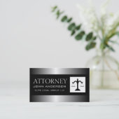 Advocaat Silver Metal Border Visitekaartje (Staand voorkant)