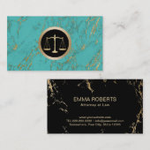 Advocaat Trendy Gold Turquoise Marble Visitekaartje (Voorkant / Achterkant)