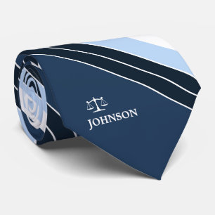 Advocaat van de Schaalmarine Blue White Stripes Stropdas