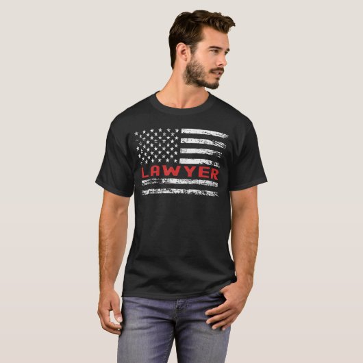 Advocaat Verenigde Staten van Vlag Patriottische P T-shirt (Voorkant volledig)
