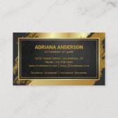 Advocaat zwart & gouden schaal professioneel visitekaartje (Achterkant)