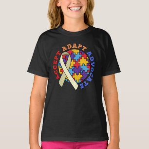 Advocate-autisme bewustmaking World Ribbo accepter T-shirt