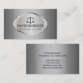 Advocate Elegant Modern Silver Metallic Visitekaartje (Voorkant / Achterkant)