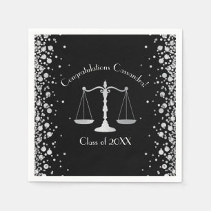 Advocate Graduation Party Zwart Zilver Servet