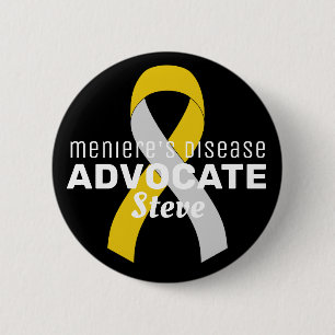 Advocate Ribbon Black Button Meniere