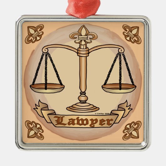 Advocate Scales Metalen Ornament (Voorkant)