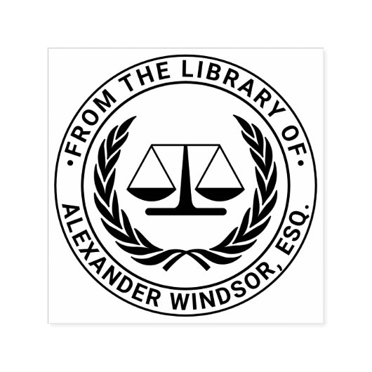 Advocate Schalen van Justitie #4 Wet Juridische Bi Zelfinktende Stempel (Design)