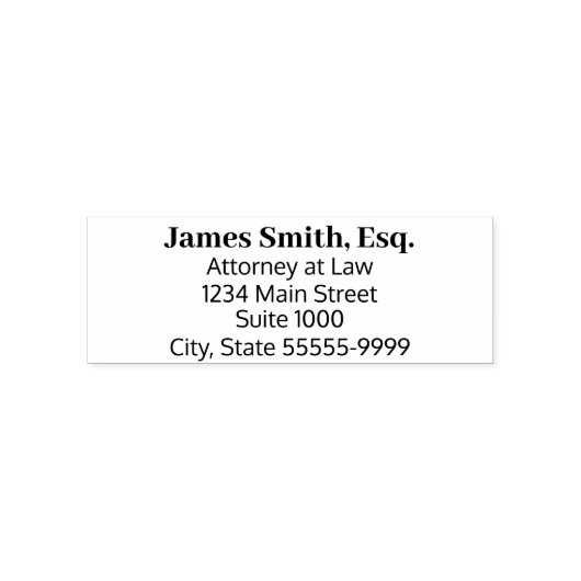 Advocate vetgedrukte naam Professionele titel Reto Zelfinktende Stempel (Design)