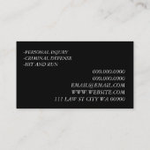 Advocate voor persoonlijk letsel visitekaartje (Achterkant)