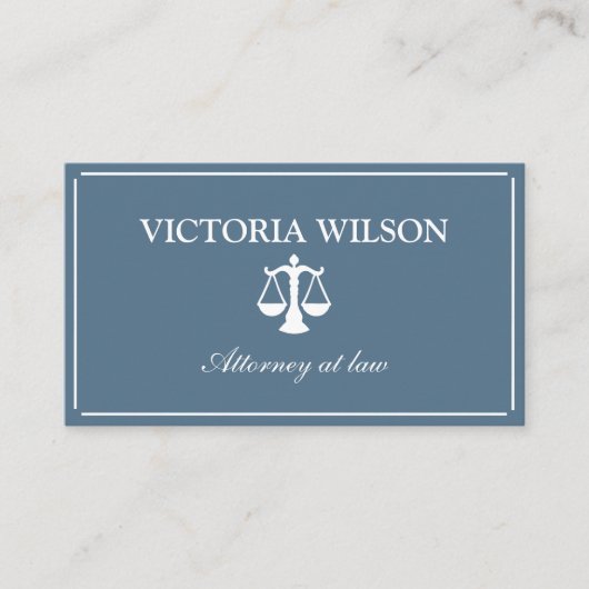 Advocaten Advocaten bij wet blauw grijs QR code Visitekaartje (Voorkant)