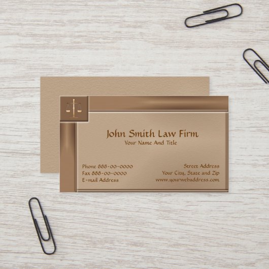 Advocaten bij het Law Lawyer Visitekaartje (Voorkant / Achterkant in situ)